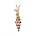 thumbnail image 3 of OPOLSKI Multi-color Long Peacock Rhinestone Wedding Sweater Necklace Golden, 3 of 6