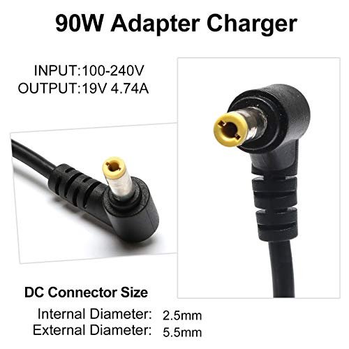 90W 19V 4.74A Reemplazo del cargador del ordenador portátil para Toshi