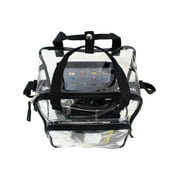 Eastsport Unisex Clear Double Handle Stadium Approved Tote, Black Trim