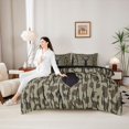 thumbnail image 4 of Castle Fairy Jungle Deer King Bedding 7pcs for Teens,Abstract Vintage Leoopard Print King Bed in a Bag,Beige Black,Black Reversible, 4 of 7