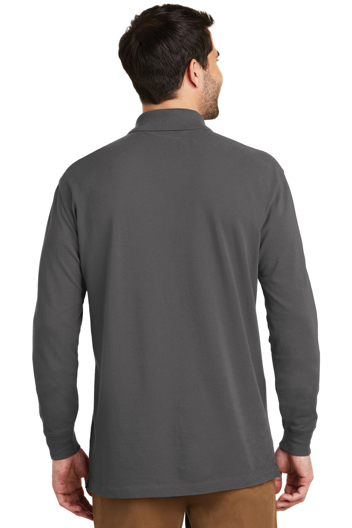 Port Authority 1191451 EZCotton Long Sleeve Polo in Sterling Grey for  K8000LS - 2XL
