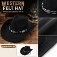 thumbnail image 4 of Qwertyu Western Cowboy Hat for Men Women Classic Fedora Hat with Buckle Belt Black, 4 of 6
