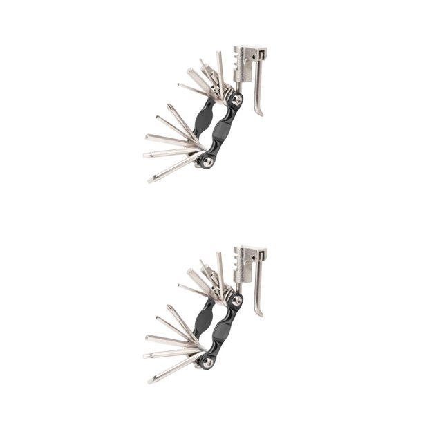 Advancent Llave de reparación de bicicletas, llave inglesa plegable para mantenimiento de bicicletas, destornillador Manual, rompecadenas, Negro 2piezas
