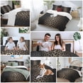 thumbnail image 5 of 3 Piece Leopard Print Duvet Cover Set Twin Size,Microfiber Comforter/Quilt Cover with Corner Ties and 2 Pillowcases,Chic Abstract Black Brown Animals Texture All Season Bedding with Zipper Closure, 5 of 8