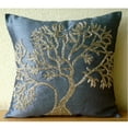 thumbnail image 2 of The HomeCentric Throw Pillow Covers Pack of 2 22x22 inch (55x55 cm) Throw Pillow Covers Blue Pillows Cover Beaded Tree Decorative Pillows Cover Art Silk Square Pillow Cases Floral Pillow-Paradise Tree, 2 of 4