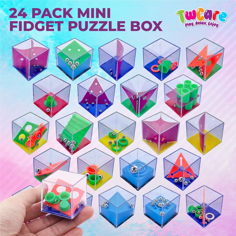 TwCare, Brain Teaser Puzzle Cubes, 24 Pack, Stress Relief Gift