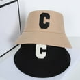 thumbnail image 4 of Bucket Hat Folding Sun Protection Cotton Letter Embroidery Women Travel Beach Hat for Dating, 4 of 8