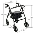 thumbnail image 2 of GoDecor Height Adjustable Aluminum Rollator Walker with Padded Seat, 2 of 5
