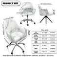 thumbnail image 7 of Xixirimido White Marble Pattern Swivel Accent Dining Chair Cover Stretch Mid Back Accent Office Desk Chair Slipcover Soft Arm Chair Protector for Home Office, 7 of 7