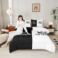 thumbnail image 4 of Feelyou King and Queen Queen Comforter Set, Romantic Couple Anniversary Bedding Sets, Black White Reversible Bedding Comforter Set, Microfiber Bedroom Decor, 3 Pieces, 4 of 8
