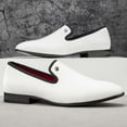 thumbnail image 3 of Mens Loafers Wedding Dress Shoes Slip-On Loafers for Men Tuxedo Suit Shoes, White-09, 10US, 3 of 4