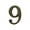 Antique Brass, variant on Baldwin 90679033# 9 House Number, Vintage Brass