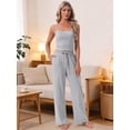 thumbnail image 2 of DARING DIVA Women's Pajama Set Cami Jersey Knit Adjustable Spaghetti Strap Pants M Gray, 2 of 7