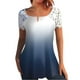 thumbnail image 1 of Mujeres Tops Casual verano encaje manga corta Split cuello túnica impresa camisetas camisetas Tops OAVQHLG3B Store lin121212, 1 of 5