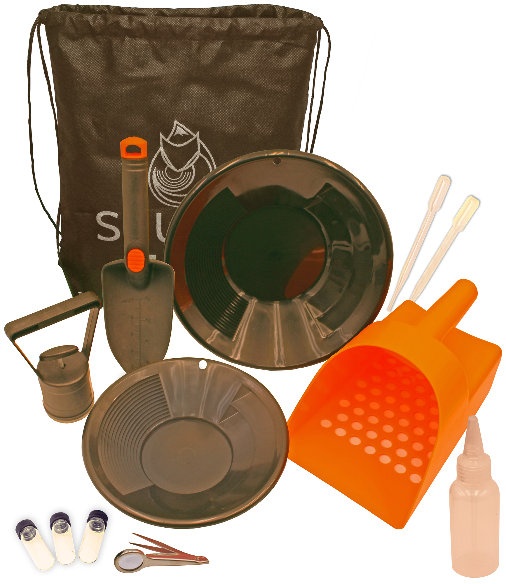 Sluice Fox Gold Panning Equipment Set Mini Classifier Scoop Trowel Black Sand