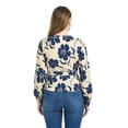 thumbnail image 3 of Blusa con escote cruzado Roman Fashion / Juvenil, 1758 (Marino flor) azul marino CH, 3 of 3