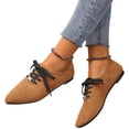 thumbnail image 2 of Willtoo Women's Pointed Toe Lace Up Flats Soft Faux Suede Casual Oxford Shoes, Comfort Low Flat Walking Dress Shoes for Daily Work, 2 of 5