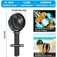 thumbnail image 3 of Portable Fan, 5200mAh USB Fan Rechargeable Battery Operated, Small Clip On Fans For Baby Stroller, Car Seat, Bed, Golf Cart, Beach, Peloton Bike, Portable Fan for Travel, Camping, 3 of 6