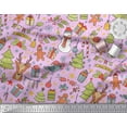 thumbnail image 2 of Soimoi polyester Crepe Fabric Gift Box,Snowman & Tree Christmas Printed Fabric 1 Yard 52 Inch Wide, 2 of 3