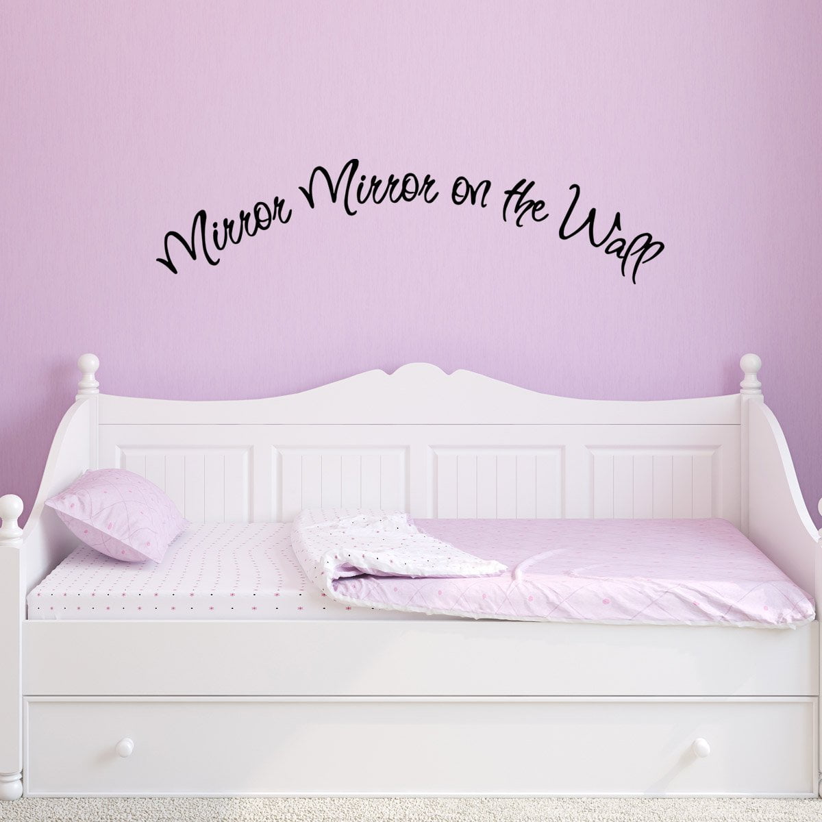 VWAQ Mirror Mirror on the Wall Decal Quote Vinyl Lettering Girls Room Wall Stickers Beauty Wall Stickers Quotes