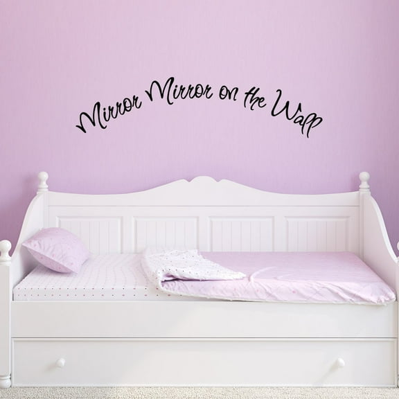 VWAQ Mirror Mirror on the Wall Decal Quote Vinyl Lettering Girls Room Wall Stickers Beauty Wall Stickers Quotes