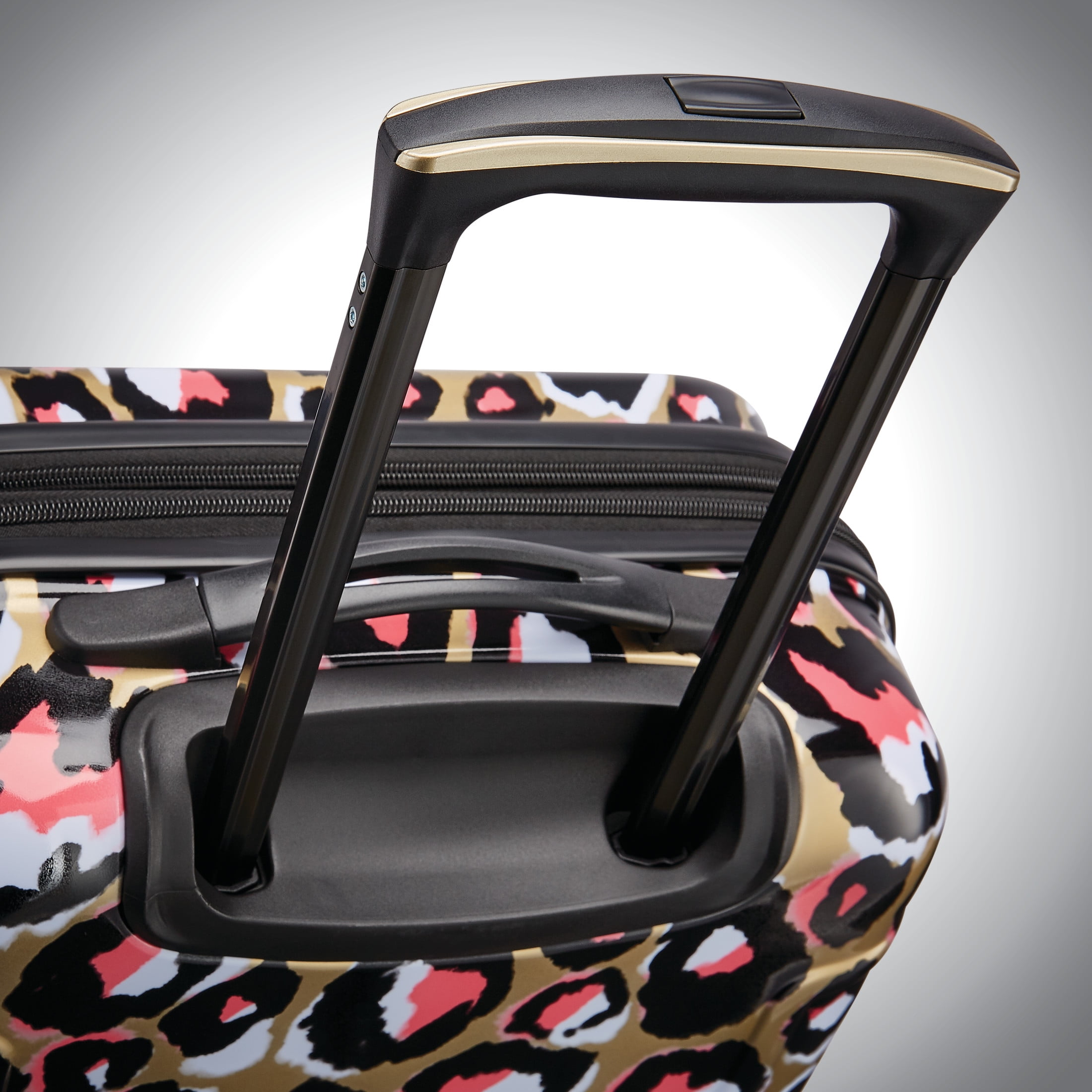 American Tourister Arabella Hardside Carry on Luggage with Spinner Wheels - Leopard Gold