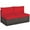 Red, variant on GVN 2 Pieces Patio Rattan Armless Sofa Set with 2 Cushions and 2 Pillows-Black, Outdoor Sofa Sectional for Patio Back Deck, Balcany, Poolside