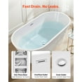 thumbnail image 2 of VEVOR Acrylic Freestanding Bathtub, 59 Inch Contemporary Soaking White Tub with Polished Chrome Overflow and Drain, Elegant Oval Shape Stand Alone Soaker Tub for Modern Bathroom or Remodel Projects, 2 of 9