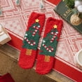 thumbnail image 1 of Chaussettes de Maison en Peluche Tissée Corail Chaud Automne Hiver Noël, 1 of 3