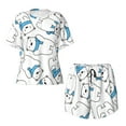 thumbnail image 4 of Naloa Scarf Bear Women's Short-Sleeved Pajama Set, Loungewear, Summer pajamas, Breathable Cozy - Small, 4 of 9