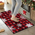 thumbnail image 4 of Bleum Cade Christmas Snowflake Area Rugs 2x3 Entryway Rug, Red Buffalo Plaid Non Slip Washable Door Mat,Outdoor Indoor Welcome Mat for Entrance,Christmas Decorations, 4 of 7