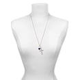 thumbnail image 3 of Delight Jewelry Silvertone Small Long Purple Heart Everlasting Love Engraved Cross Zoey Necklace, 28", 3 of 4