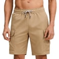 thumbnail image 2 of Elvqul Summer Shorts for Men Pocket Beach Board Shorts Vacation Khaki Elastic Waist Drawstring Stretch Mens Shorts Outdoor, 2 of 9