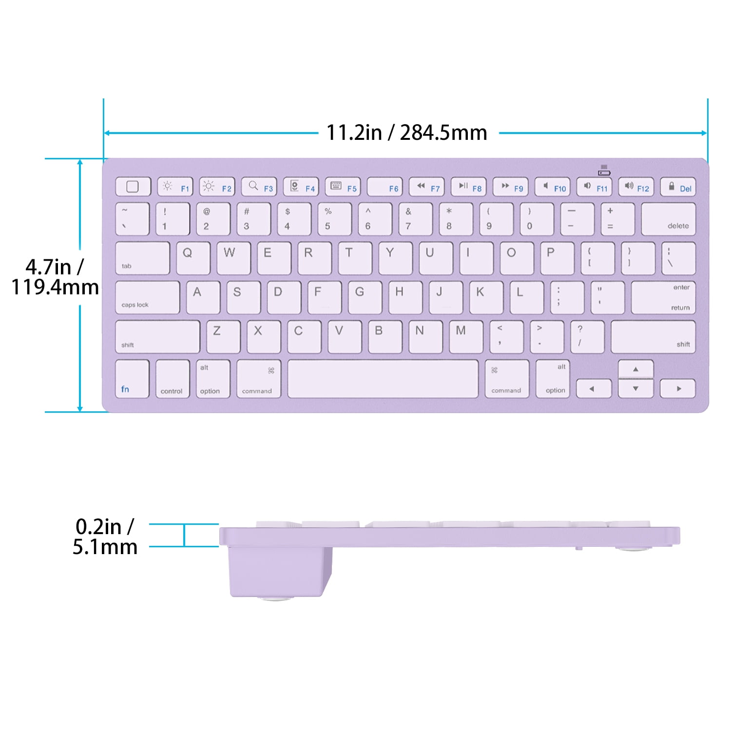 Bluetooth Wireless Keyboard Compatible with iPad 11/10th Generation, iPad 10.2 (9th/8th/7th), iPad Pro 13/12.9/11 inch, iPad Air/Mini and More iOS Devices, OMOTON,Purple