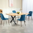 thumbnail image 2 of HOMCOM Dining Chairs Set of 4, Velvet Accent Chair, Dark Blue, 2 of 10