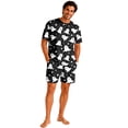 thumbnail image 2 of Halloween Pjs, Halloween Couple Matching Pajamas Set, Black White Ghost Star Short Sleeve Loungewear, Crop Top & Shorts Sleepwear, Soft Cozy Holiday Nightwear for Summer & Casual Home Wear, L, 2 of 6