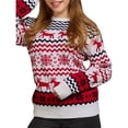 thumbnail image 2 of Suéter Navideño Informal para Parejas, Jersey de Punto con Cuello Redondo y Mangas Raglán, Blusas Cómodas y Cálidas para Otoño. (Mujeres) S, 2 of 5