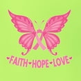 thumbnail image 5 of Wild Bobby, Butterfly Pink Ribbon Faith Hope Love, Breast Cancer Awareness, Men Graphic Tee, Safety Green, Small, 5 of 5