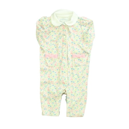 

Pre-owned Ralph Lauren Girls White | Pink Floral Long Sleeve Outfit size: 3 Months