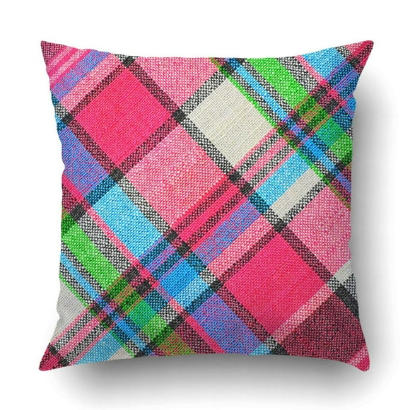 RYLABLUE Colorful checkered loincloth fabric background Pillowcase Throw Pillow Cover Case 16x16 inches