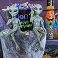 thumbnail image 7 of Alien Ledge Loungers 'Peace & Quiet' 10 INCH H Extraterrestrial Statues Set -  Alien Gray, 7 of 7