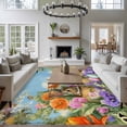 thumbnail image 3 of Large Area Rugs for Living Room Bedroom, Easter Bunnies 6'x9' Rug Washable Carpet Runner Indoor Outdoor, Spring Easter Eggs Garden Floral Non Slip Floor Mats Rug for Kitchen, Playroom, 3 of 8