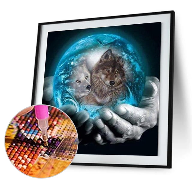 Lobo 5D taladro completo diamante pintura bordado bricolaje punto de cruz Home Decor Hugtrwg Para estrenar