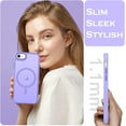 thumbnail image 4 of for iPhone SE 2022/2020 Case, Magnetic Phone Case for iPhone 6/6S/7/8, Compatible with MagSafe Translucent Shockproof Protective Phone Case iPhone SE 3rd/2nd 4.7'' for Girls Women, Light Purple, 4 of 17