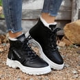 thumbnail image 6 of XIMIN Women's Chunky White Sneakers Plus Velvet New Versatile Warm High Top Boots Korean Style Winter Boots with Waterproof Artificial Leather and Fleece Lining Shoes, 6 of 7