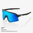 thumbnail image 4 of 100 Percent S3 HiPER Blue Multilayer Mirror Lens Sunglasses with Durable and Lightweight Polycarbonate Frame (Matte Black), 4 of 7