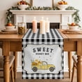 thumbnail image 2 of Table Runner 70 Inches Long for Kitchen Dining, Yellow Truck Dresser Scarf Farmhouse, Dining Table Decorations for Wedding/Parties, Spring Bees Honey Daisy Black Lattices 13 x 70 In, 2 of 8