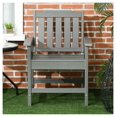 thumbnail image 6 of Gray Outdoor Dining Chairs - Plastic Patio Armchair with Slatted Back - HDPE Lawn Furniture for Garden, Poolside, 6 of 9