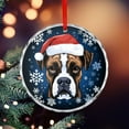 thumbnail image 5 of Crystal Glass Ornament Funny Peeking Dog Boxer in Santa Hat Snowflake Xmas Round Ornament Dog Lovers Gift Holiday Home Decor, 5 of 8