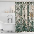 thumbnail image 4 of Retro Butterfly Waterproof Fabric Shower Curtain,Green Spring Floral Botanical Waterproof Fabric Shower Curtain for Bathroom Curtains Bathtubs Hotel Shower Curtains with 12 Hooks Standard 60x72, 4 of 8